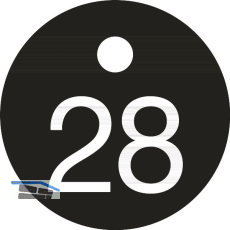 Schl�sselnummer - � 25, Nummer 28, Aluminium schwarz eloxiert