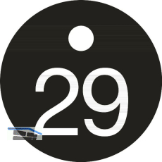 Schl�sselnummer - � 25, Nummer 29, Aluminium schwarz eloxiert