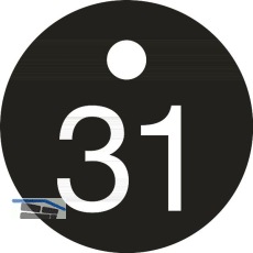 Schl�sselnummer - � 25, Nummer 31, Aluminium schwarz eloxiert