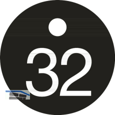 Schl�sselnummer - � 25, Nummer 32, Aluminium schwarz eloxiert
