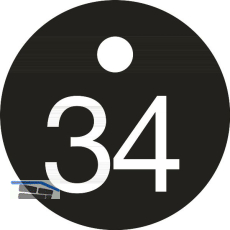 Schl�sselnummer - � 25, Nummer 34, Aluminium schwarz eloxiert