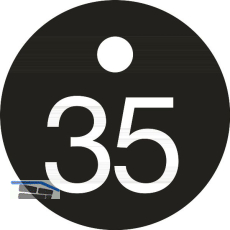 Schl�sselnummer - � 25, Nummer 35, Aluminium schwarz eloxiert