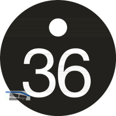 Schl�sselnummer - � 25, Nummer 36, Aluminium schwarz eloxiert