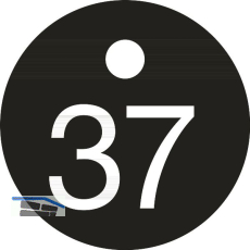 Schl�sselnummer - � 25, Nummer 37, Aluminium schwarz eloxiert
