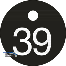 Schl�sselnummer - � 25, Nummer 39, Aluminium schwarz eloxiert