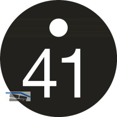 Schl�sselnummer - � 25, Nummer 41, Aluminium schwarz eloxiert