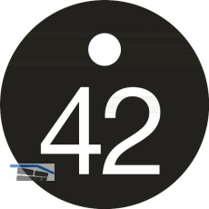 Schl�sselnummer - � 25, Nummer 42, Aluminium schwarz eloxiert