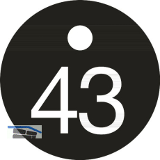 Schl�sselnummer - � 25, Nummer 43, Aluminium schwarz eloxiert