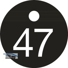 Schl�sselnummer - � 25, Nummer 47, Aluminium schwarz eloxiert