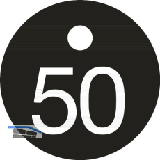 Schl�sselnummer - � 25, Nummer 50, Aluminium schwarz eloxiert