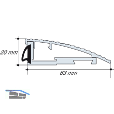 Alumat Dichtungsschiene AKS, silber eloxiert, auf Ma� geschnitten