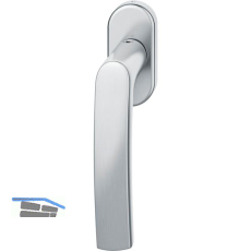 FSB Fenstergriff 34 1015 ovale Rosette, Edelstahl matt