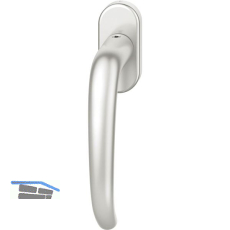 FSB Fenstergriff 34 1023 ovale Rosette, Aluminium silber eloxiert