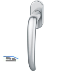 FSB Fenstergriff 34 1023 ovale Rosette, Edelstahl matt