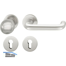 FSB Objekt Wechselgarnitur 72 1070 AGL auf Rosette PZ, links, silber eloxiert