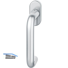 FSB Fenstergriff 34 1070 ovale Rosette, Edelstahl matt