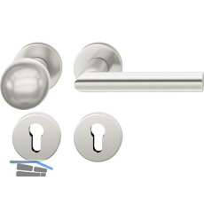 FSB Wechselgarnitur 12 1076 ASL auf Rosette PZ, Knopf fest, silber eloxiert