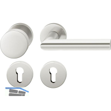 FSB Objekt Wechselgarnitur 72 1076 AGL auf Rosette PZ, links, silber eloxiert