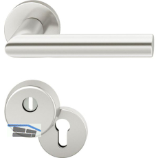 FSB Haust�rdr�ckergarnitur 12 1076 mit Kernziehschutz, Aluminium silber eloxiert