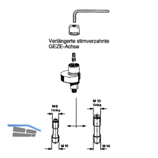 GEZE Steckachse f�r TS 500 N/NV, 550 NV, 550 F,550 E,550 IS, Stahl verzinkt