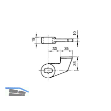 GEZE T�rschiene EK f�r flachkonisch, Anschlagt�r, Stahl verzinkt