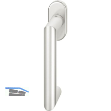 FSB Fenstergriff 34 1016 ovale Rosette, Aluminium silber eloxiert