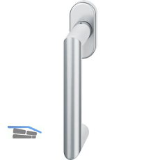 FSB Fenstergriff 34 1016 ovale Rosette, Edelstahl matt