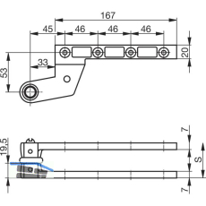 GEZE Zapfenband Modell DB, f�r gef�lzte T�ren, Stahl verzinkt