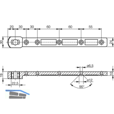 GEZE T�rschiene C f�r flachkonisch, Pendelt�r, Stahl verzinkt
