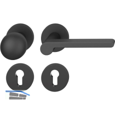 FSB Wechselgarnitur 12 1021 ASL auf Rosette PZ, Knopf drehbar, rechts, schwarz