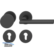 FSB Wechselgarnitur 12 1035 ASL auf Rosette PZ, Knopf fest, schwarz matt