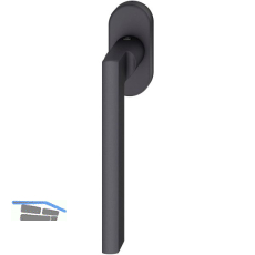 FSB Fenstergriff 34 1035 ovale Rosette, Aluminium schwarz matt