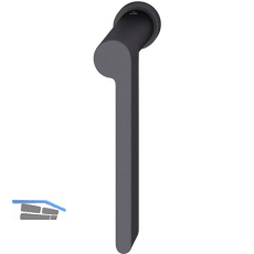 FSB Fenster-Steckgriff 34 1021 minimalistisch, rechts, Aluminium schwarz matt