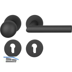 FSB Wechselgarnitur 12 1076 ASL auf Rosette PZ, Knopf fest, schwarz matt