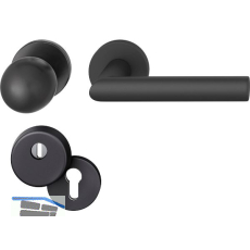 FSB Haust�rwechselgarnitur 12 1076 mit Kernziehschutz, Aluminium schwarz matt