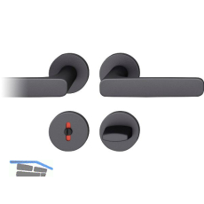 FSB Dr�ckergarnitur 12 1289 ASL auf Rosette WC DIN, schwarz matt