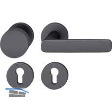 FSB Wechselgarnitur 12 1289 ASL auf Rosette PZ, Knopf fest, schwarz matt