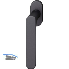 FSB Fenstergriff 34 1289 ovale Rosette, Aluminium schwarz matt