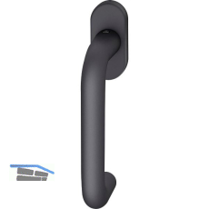 FSB Fenstergriff 34 1070 ovale Rosette, Aluminium schwarz matt