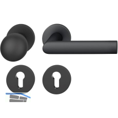 FSB Wechselgarnitur 12 1108 ASL auf Rosette PZ, Knopf drehbar, schwarz matt