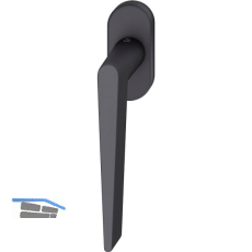 FSB Fenstergriff 34 1005 ovale Rosette, Aluminium schwarz matt