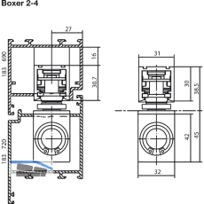 Gleitschiene BOXER ISM, silber