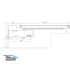GEZE T�rschlie�er TS 3000 V, 1-flg. Gleitschiene L, silber