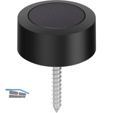 FSB Bodent�rpuffer 38 3878 � 48 mm, H�he 24 mm, Aluminium schwarz matt