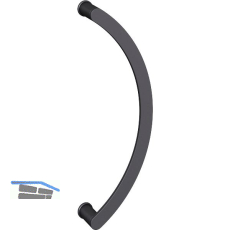 FSB T�rgriff 66 6551 halbrund, Lochabstand 450 mm, Aluminium schwarz matt