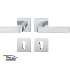 FSB Dr�ckergarnitur 12 1004 ASL auf Rosette PZ, Edelstahl matt