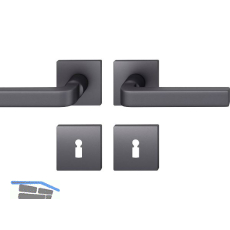 FSB Dr�ckergarnitur 12 1004 ASL auf Rosette BB, Aluminium schwarz matt