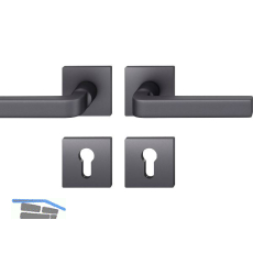 FSB Dr�ckergarnitur 12 1004 ASL auf Rosette PZ, Aluminium schwarz matt