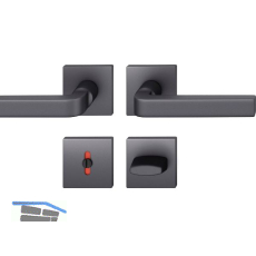 FSB Dr�ckergarnitur 12 1004 ASL auf Rosette WC, Aluminium schwarz matt