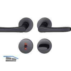 FSB Dr�ckergarnitur 12 1106 ASL auf Rosette WC, Aluminium schwarz matt